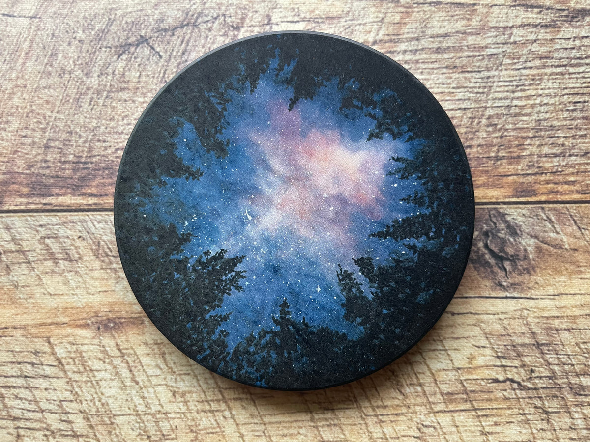 Set of 4 Galaxy Art Ceramic Coasters