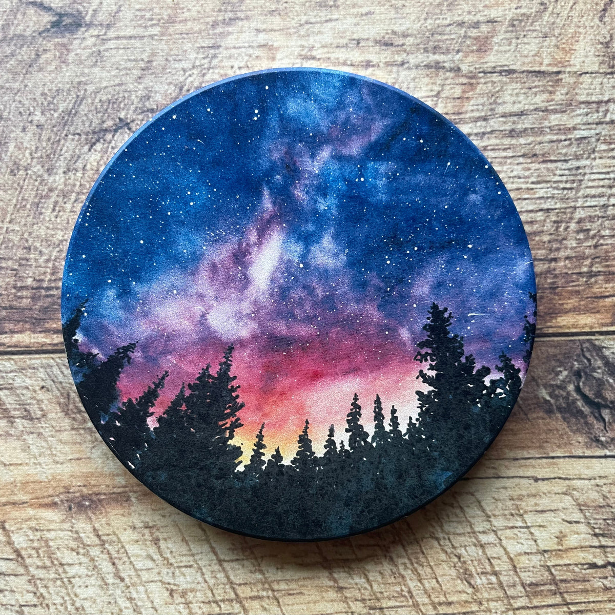 Set of 4 Galaxy Art Ceramic Coasters