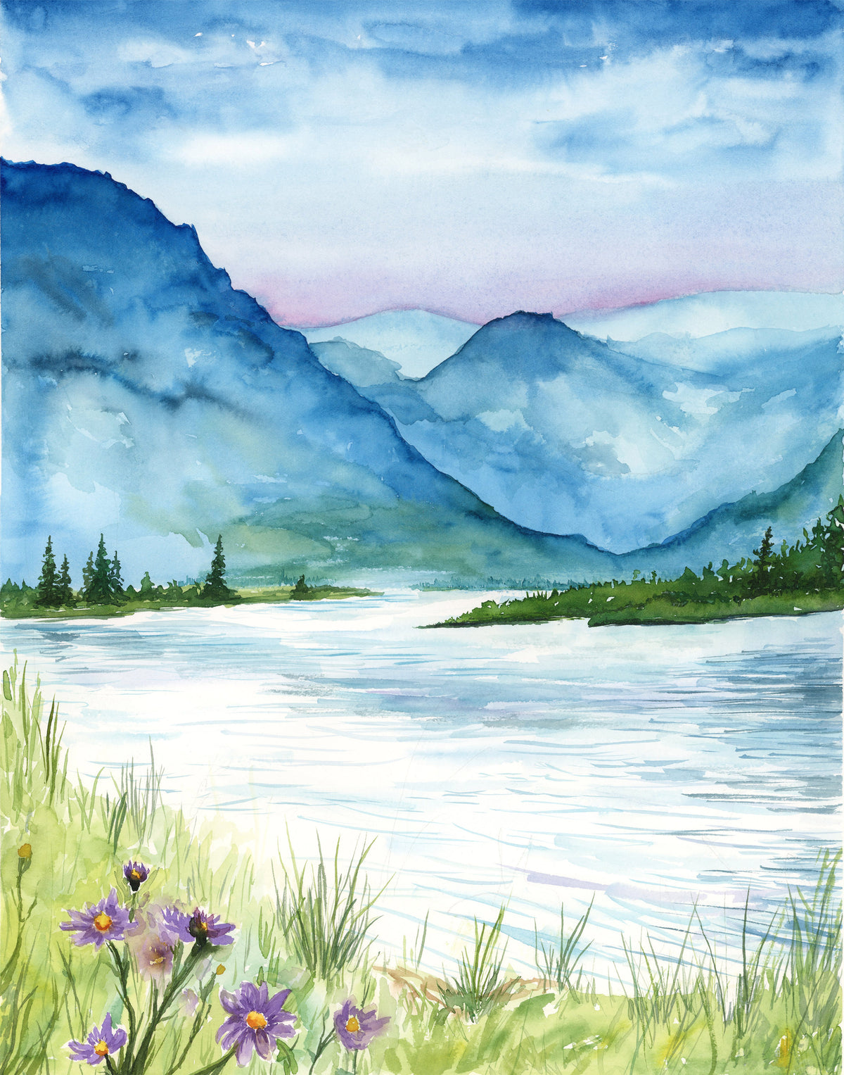 Flowers by the Lake