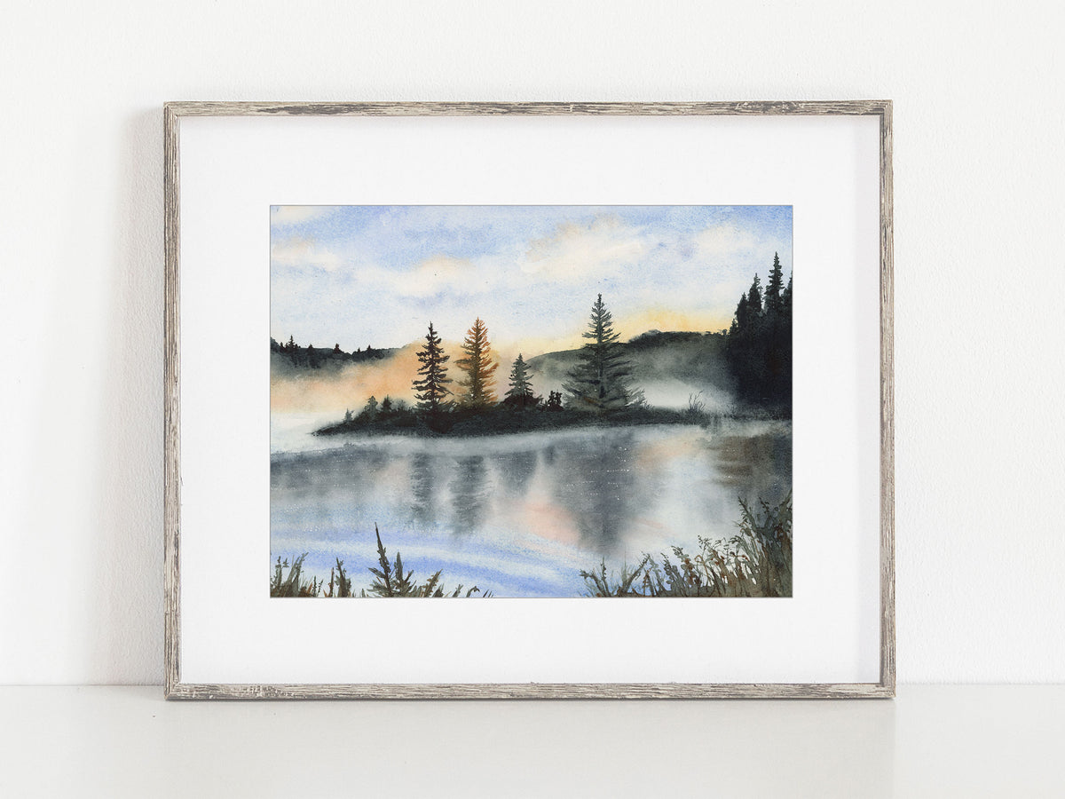 Misty Morning Lake